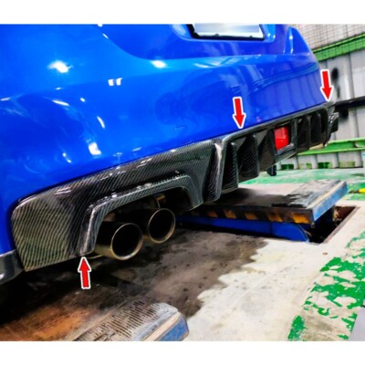 Carbon Fits For Subaru WRX STI 4DR 15-21 Rear Diffuser Bumper Lip Spoiler 3PCS