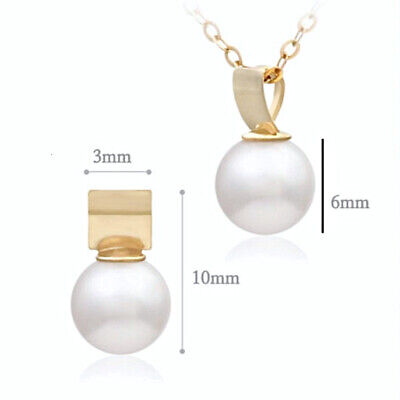 JNK 14K Solid Yellow Gold Crystal Swarovski Pearl 6 mm Pendent (Without Chain)