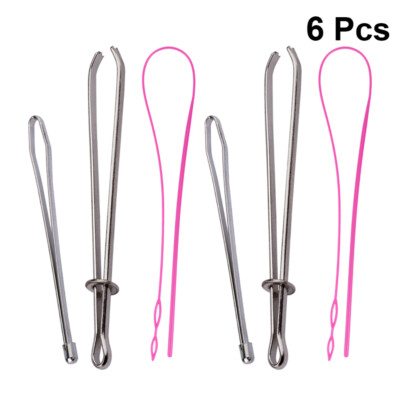 2 Set/6 Pcs Sewing Thread Inserter Sweatpants Threader Metal Drawstring Tool USA