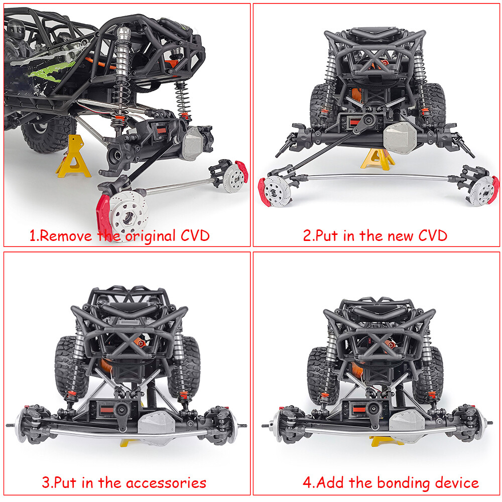 Metal Front / Rear CVD Drive Shaft for 1/10 RC Car AXIAL RBX10 Ryft 4WD AXI03005