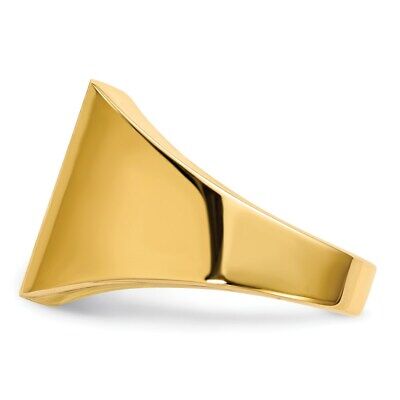 Pre-owned Superdealsforeverything Real 14kt Yellow Gold 15.0x13.5mm Open Back Mens Signet Ring S:10