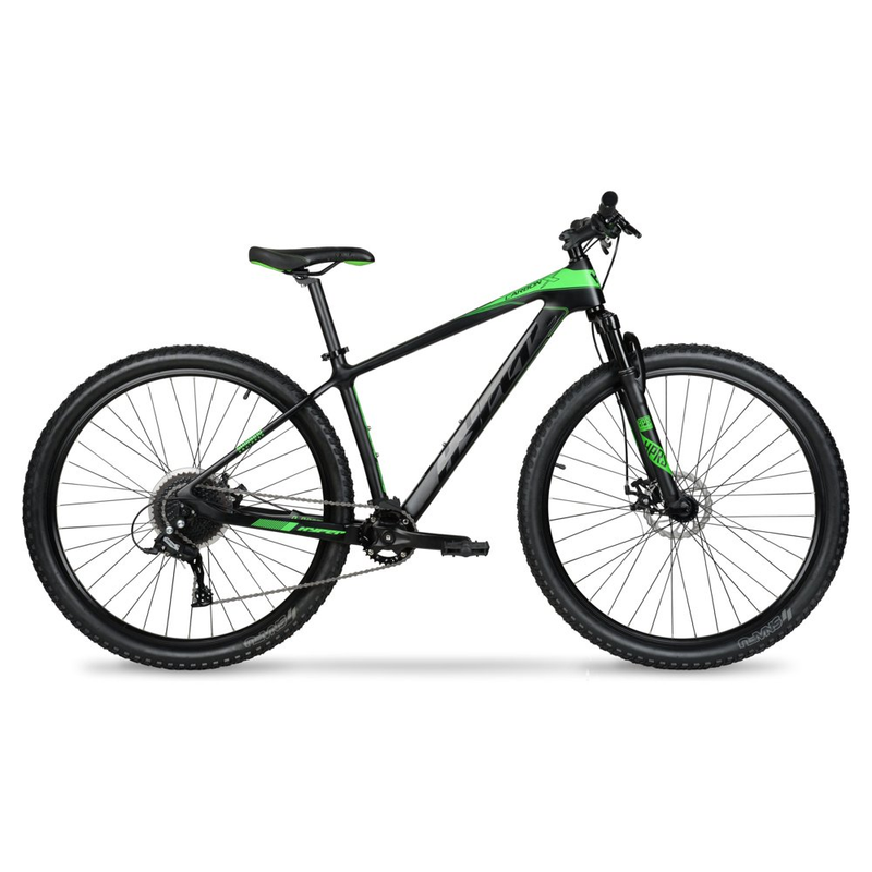 29" Carbon Fiber Men'S Mountain Bike, Black/Green