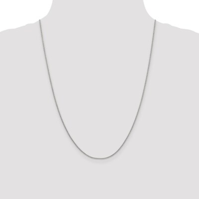 Pre-owned Superdealsforeverything Real 14kt White Gold 1.4mm Round Cable Chain; 24 Inch; Lobster Clasp