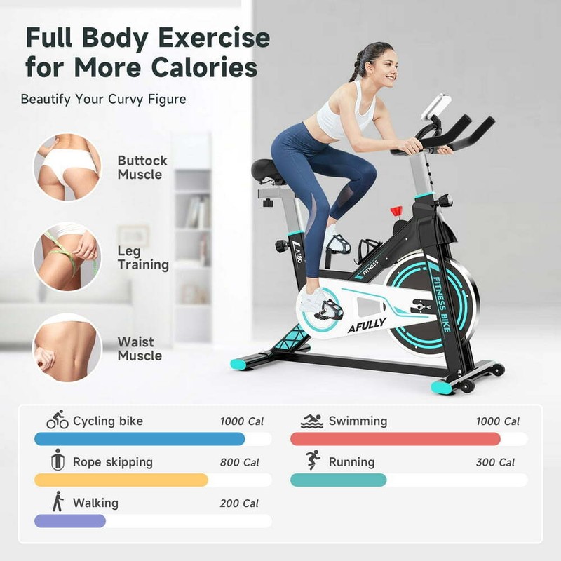 Indoor Cycling Exercise Bikes Stationary Fitness Cycle Upright Cycling Belt Driv