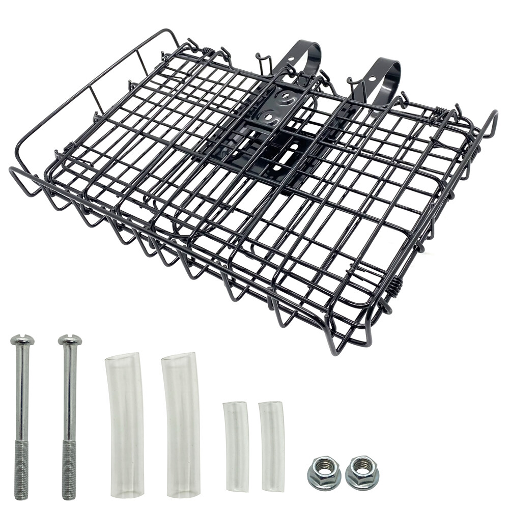 Foldable Metal Bike Basket Front Rear Storage Carrier Hanging for Mountain Bikes