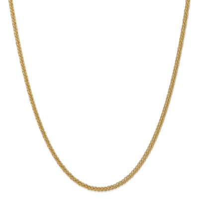 Pre-owned Superdealsforeverything Real 14kt Yellow Gold 2.60mm Semi-solid 3-wire Wheat Chain; 18 Inch