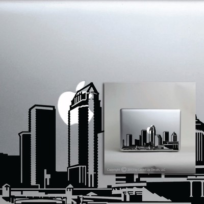 Tampa Florida Skyline Laptop Vinyl Decal,macbook skin,pro,apple