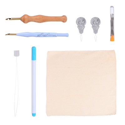 1 Set Wool Roving Yarn Set Needle Felting Starter Kit Punch Needle Fabric