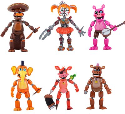 6 pcs Five Nights at Freddy's Pizzeria Simulator Action² Figure Xmas FNAF Toys