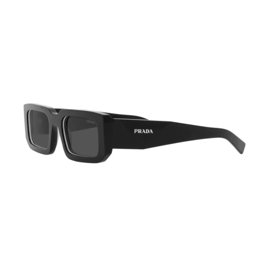 Pre-owned Prada Pr 06ys - 09q5s0 Black/white - Dark Grey Men's Sunglasses 53mm Authentic In Gray