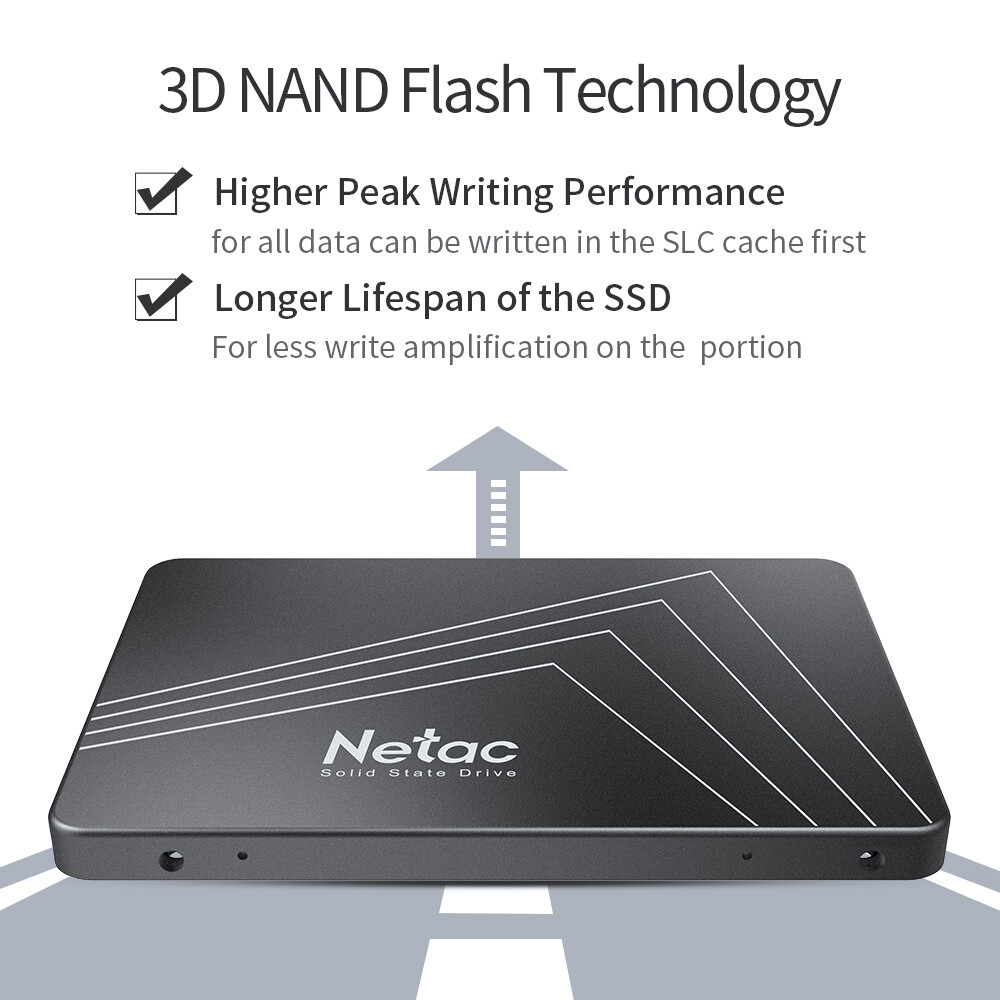 Netac 256GB SSD 2.5'' SATA III 6Gb/s Internal Solid State Drive 500MB/s PC/Latop