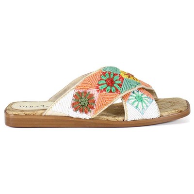 

Женские повседневные сандалии Diba True Fast Pace Flat Beaded Orange, White 57720-804, Diba True Fast Pace Flat Beaded