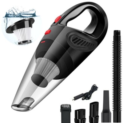 120W Portable Cordless Handheld Car Vacuum Cleaner Wet&Dry Duster Strong Suction