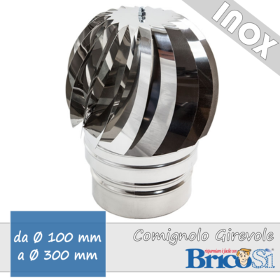 Comignolo Fumaiolo In Acciaio Inox AISI 304 | Rotazione In Bagno D'olio | MM 125 | Installazione Su Tubi E Canne Fumarie | Unità Di Vendita 1 Pz | Leroy Merlin