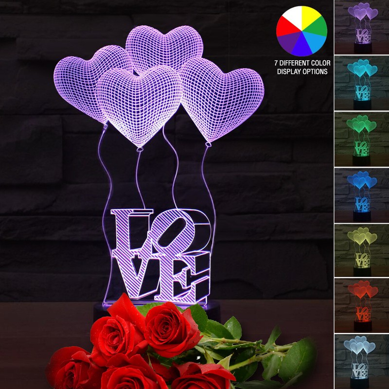 Led Light Gift For Her Girlfriend Wife Woman Mothers Birthday Easter Love Hearts