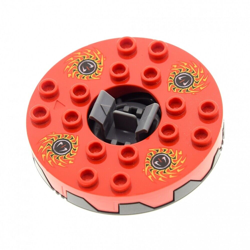 1x Lego Ninjago Spinner flat 6x6x1 red yellow Snake 9567