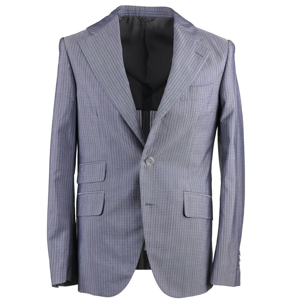 Pre-owned Belvest Slim Fit Silvery Blue-gray Lightweight Wool-silk Blend Suit 40r (eu 50)