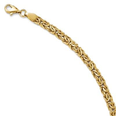 Pre-owned Skyjewelers Real 14kt Yellow Gold Polished Byzantine Bracelet; 7 Inch; Lobster (fancy) Clasp
