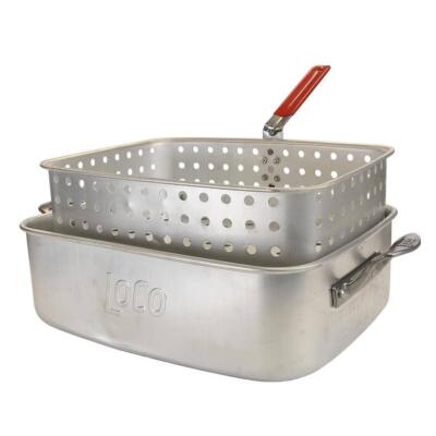 Loco 15 Qt Double Burner Outdoor Propane 3- Basket Deep Fryer Cart Steel Cooker