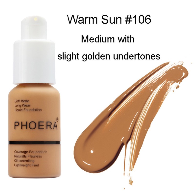 Phoera Foundation Makeup Full Coverage Liquid Long Lasting Shade Base Brighten