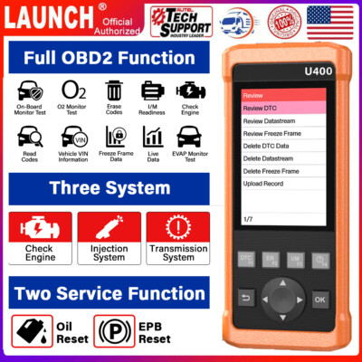 LAUNCH U400 OBD2 Scanner Car Auto Code Reader Diagnostic Tool with Oil EPB Reset