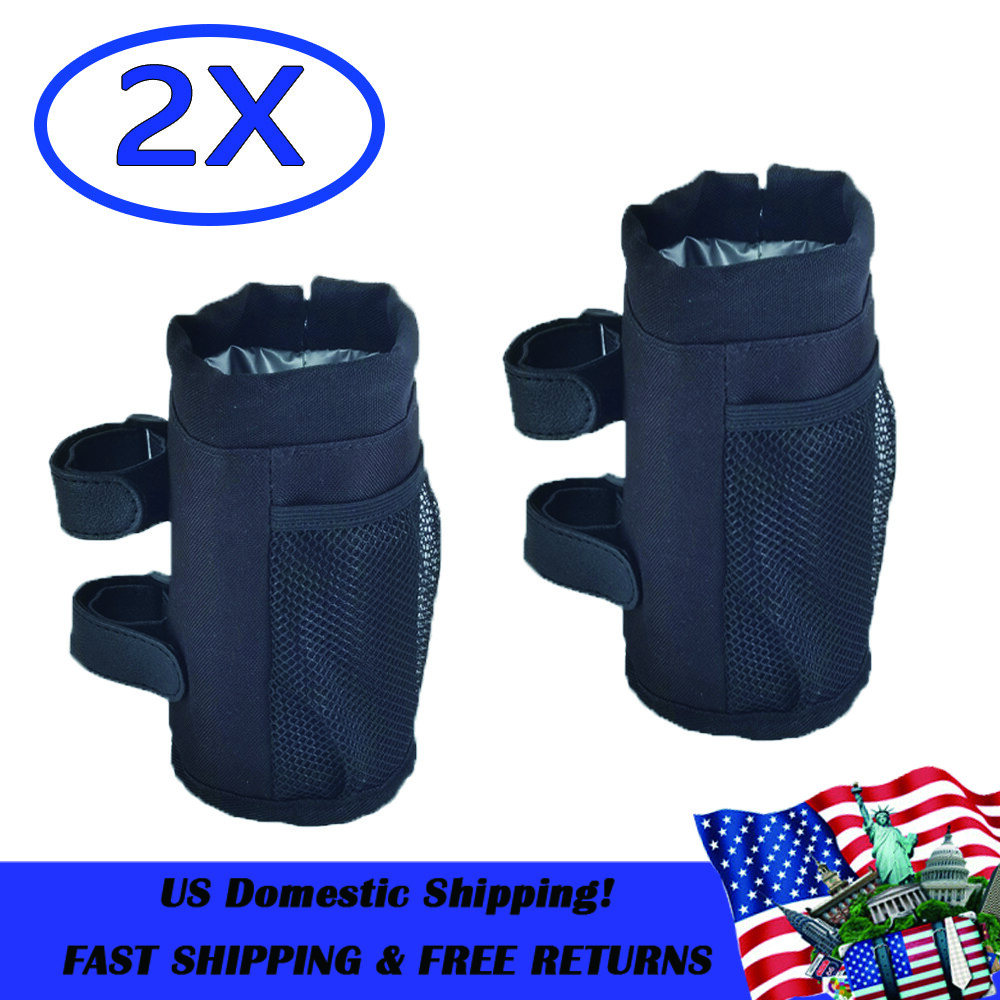 CV 2 PCS Nylon Bottle Cup Holder Water For Wheelchair Bike Walker Stroller t03