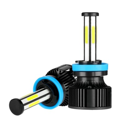 6-Sided H11 H9 H8 6500K LED Headlight Bulbs Kit Super Bright White High/Low Beam