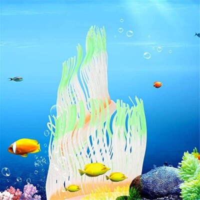 Aquarium Sea Anemone Silicone Coral Moves Naturally w/Water Flow Glows-in-dark