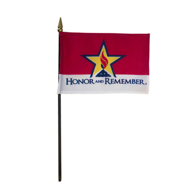 Honor and Remember Polyester Miniature Tabletop Desk Flag 4'' X 6'' (12 Pack)