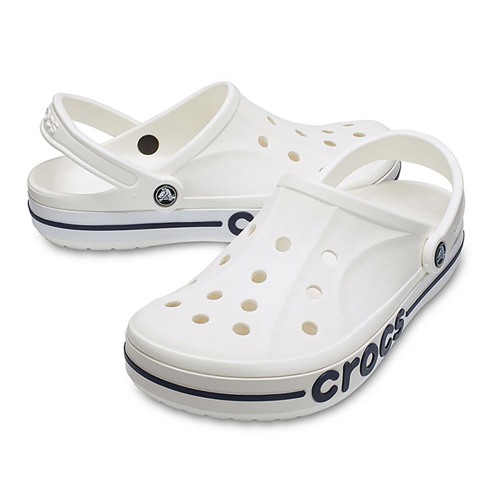 New CROCS Mens BAYABAND CLOG 205089-126 WHITE/NAVY CROCS