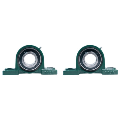 (2) UCP208-24 Solid Base Pillow Block Bearing 1-1/2'' Bore Self Aligning 2 Bolt