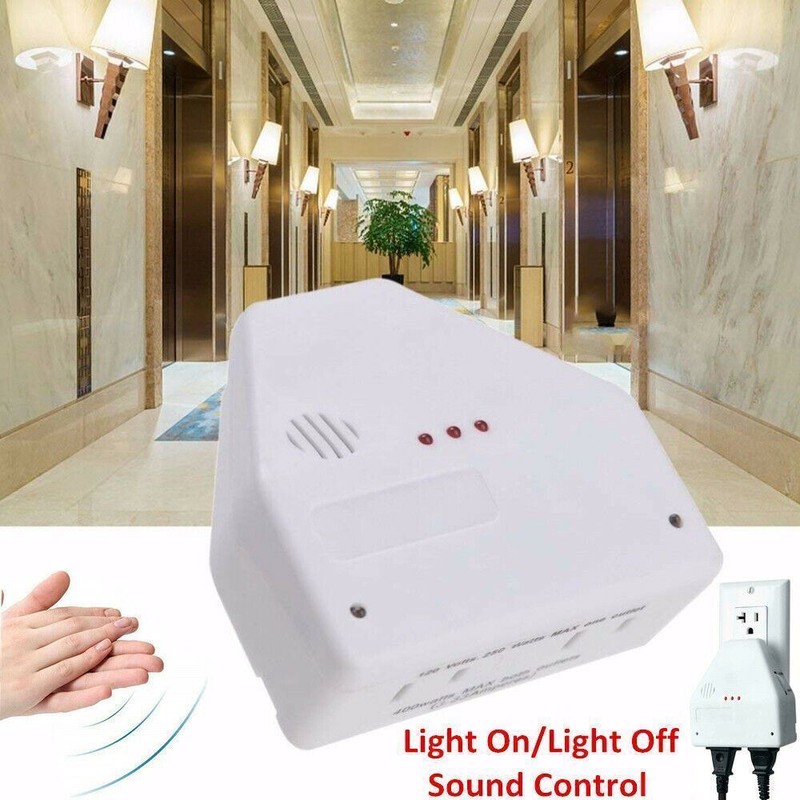 Clapper Sound Activated Clap On/Off Light Switch Wall Socket Outlet