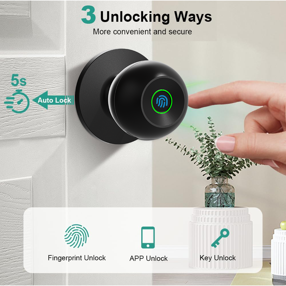 Fingerprint Door App Control Keyless Entry Door Lock For Home Bedroom Apartment