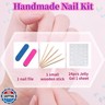 Small size Press On Nails - Handmade Unique Medium Almond Fake Nails, Thick Acrylic and Muti-Layer Gel False Nails, Reusable Gel Cured Sturdier 3D Fake Nails-S size