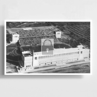 Birds Eye View University Football Stadium Champaign Illinois IL Reprint