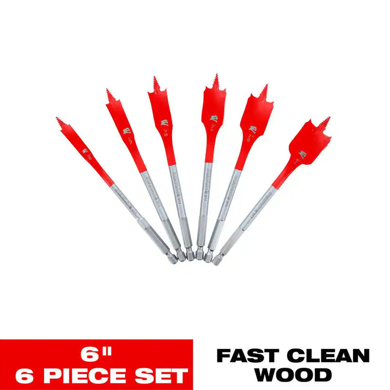 DIABLO SPEEDemon Spade Drill Bit Set 6 Piece Wood Boring Impact Driver 6 Inch