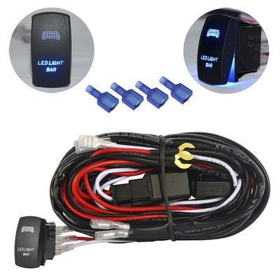 5Pin Blue LED LIGHT BAR Rocker Switch & Wiring Harness ... voltmeter gauge wiring 