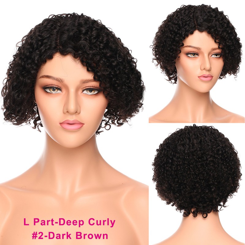 Short Curly Bob Lace Front Wigs 100% Virgin Brazilian Human Hair Wig Pre-Plucked