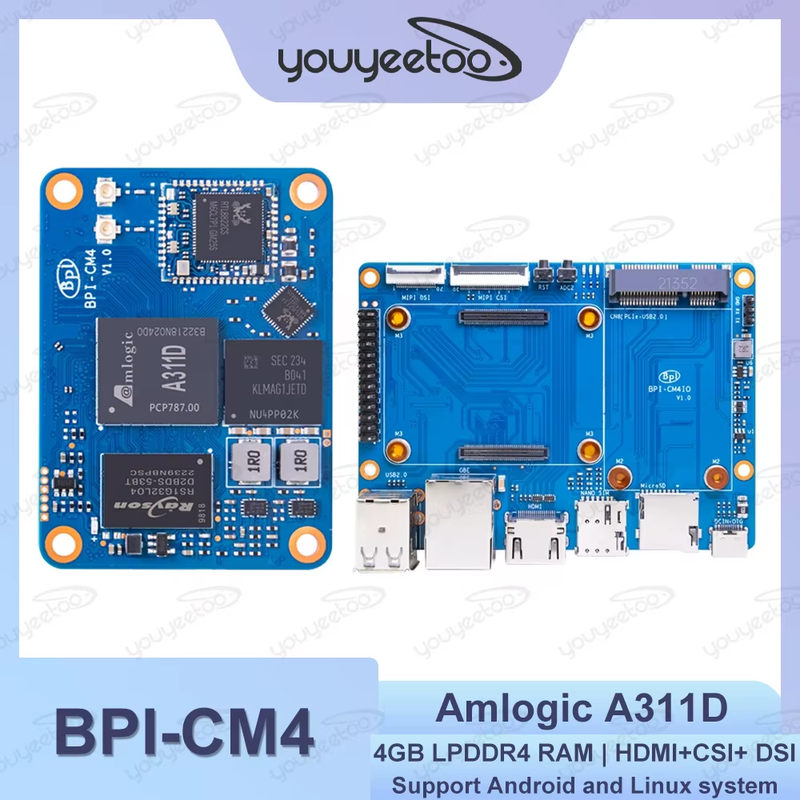 Banana Pi BPI-CM4 Amlogic A311D Quad Core ARM Cortex-A73 4G LPDDR4 16G eMMC Mini