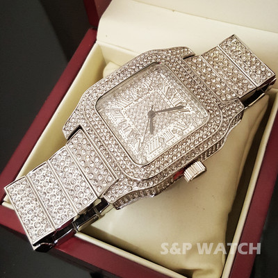 White gold iced out watches clearance