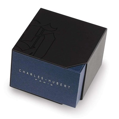 Pre-owned Charles-hubert Mens Charles Hubert Stainless Steel Silver-tone Dial Dual Time Watch