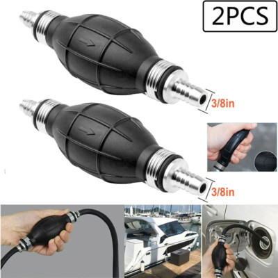 2X 10mm 3/8'' Fuel Line Hand Primer Bulb Liquid Transfer For Boat Marine 9001080A