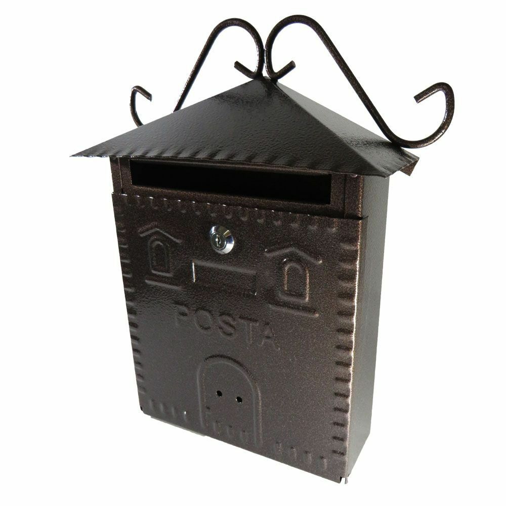 Cassetta Per Lettere In Ferro Battuto Blinky - Forma Casetta Anticata, 22x12x35 Cm - Foto 9