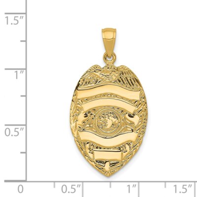 Pre-owned Superdealsforeverything Real 14kt Yellow Gold Large Badge Pendant