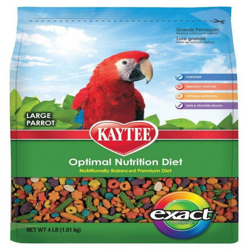 Exact Rainbow Chunky Parrot Food 4 lbs Nutrient Rich Bird Feed Supplies Treats