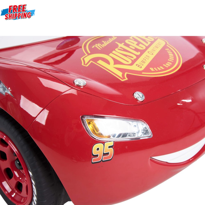 Disney Pixar Cars 6V Battery-Powered Ride On With 3 Lightning Mcqueen