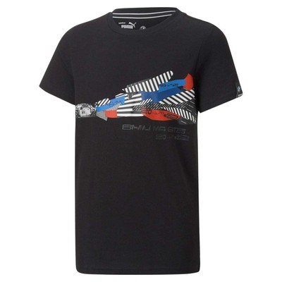 

Футболка Puma Bmw Mms Car Graphic с круглым вырезом и короткими рукавами, молодежная, для мальчиков, черная, повседневная, Черный, Puma Bmw Mms Car Graphic Crew Neck Short Sleeve T-Shirt Youth