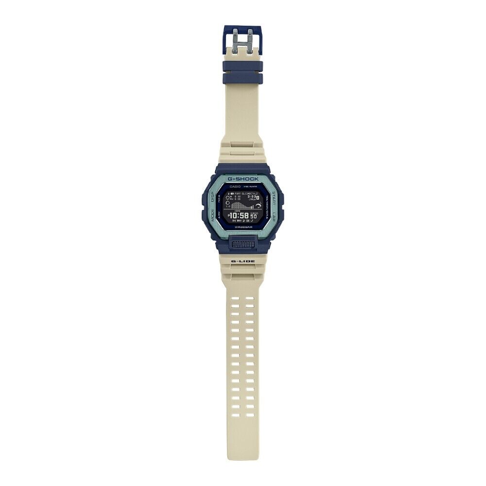 Pre-owned Casio G-shock Digital White Resin Strap Men Watch Gbx-100tt-2dr
