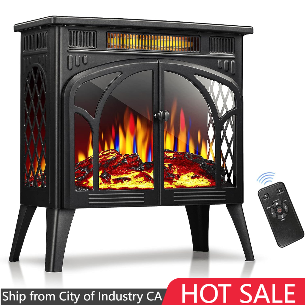 Electric Fireplace,23.5'' Black,3D Flame Effect, with Remote Control from CA