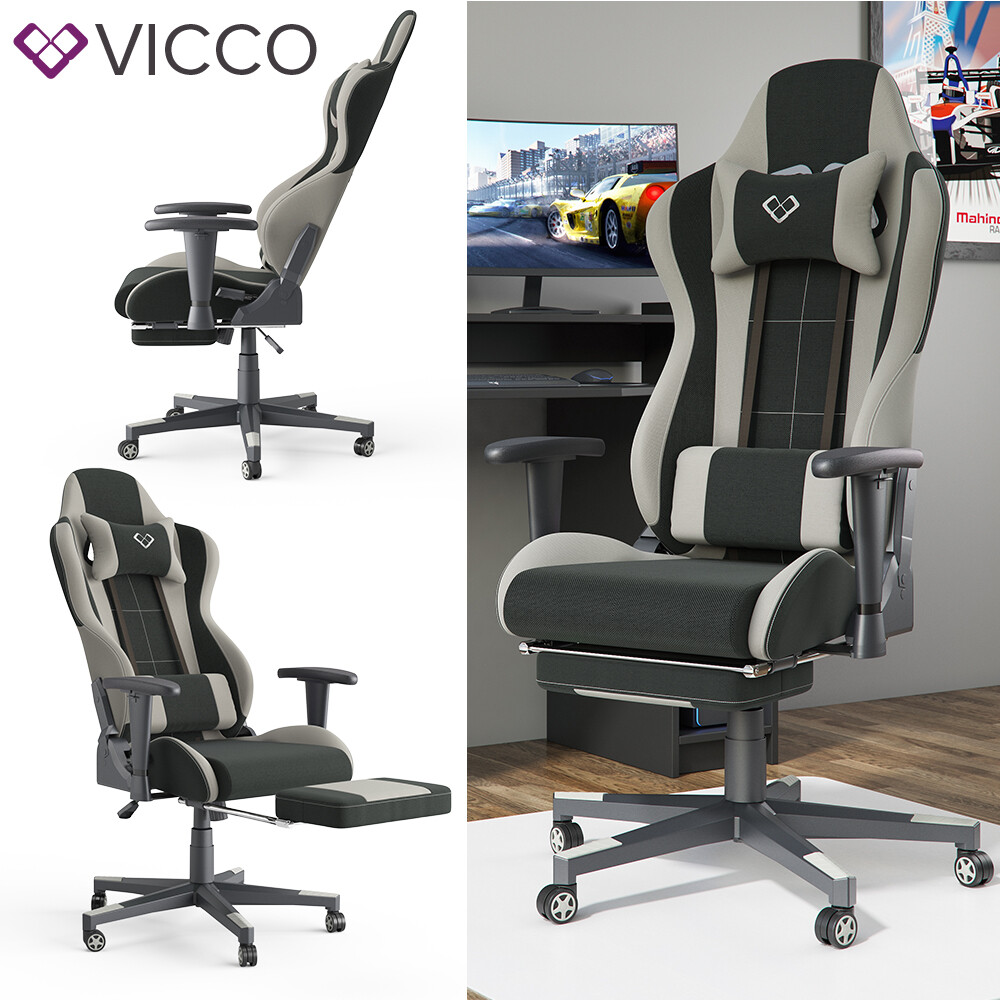 VICCO Gaming Chair ALPHA Racing Stuhl Sessel Bürostuhl Chefsessel Drehstuhl